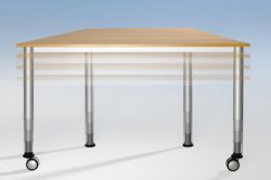 Trapeztisch 140x70/70 cm, fahrbar