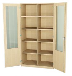 Hochschrank mit Glastren mit Mittelwand