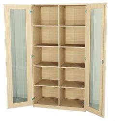 Hochschrank mit Glastren mit Mittelwand