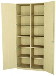 Hochschrank, 6 OH, mit Drehtren und Mittelwand