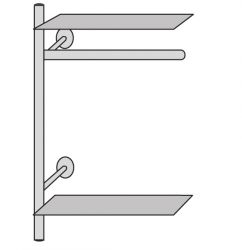 Garderobe aus Edelstahl und Glas