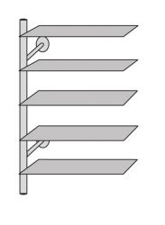 Garderobe aus Edelstahl und Glas