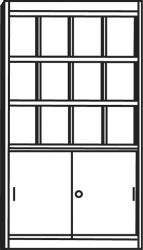 Print-Prospektschrank 12 Fcher / Schiebetren