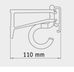 Hakenleiste aus Aluminium, eckiges Profil