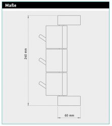 Wandgarderobe aus Aluminium, 3WAY