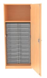 Materialschrank, schmal, mit 20 flachen Schben